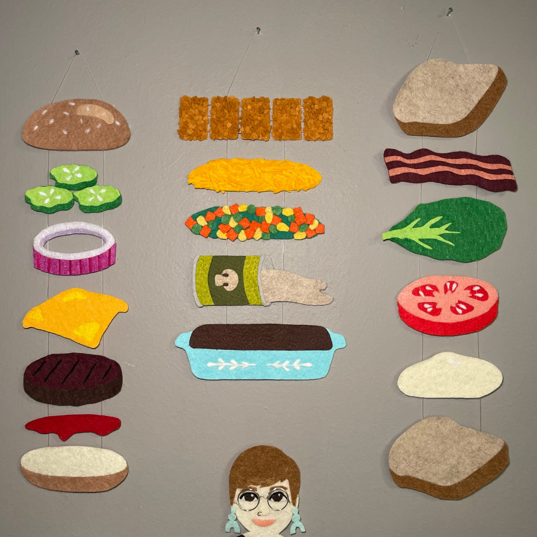 Cheeseburger - Felt Recipe Wall Hanging