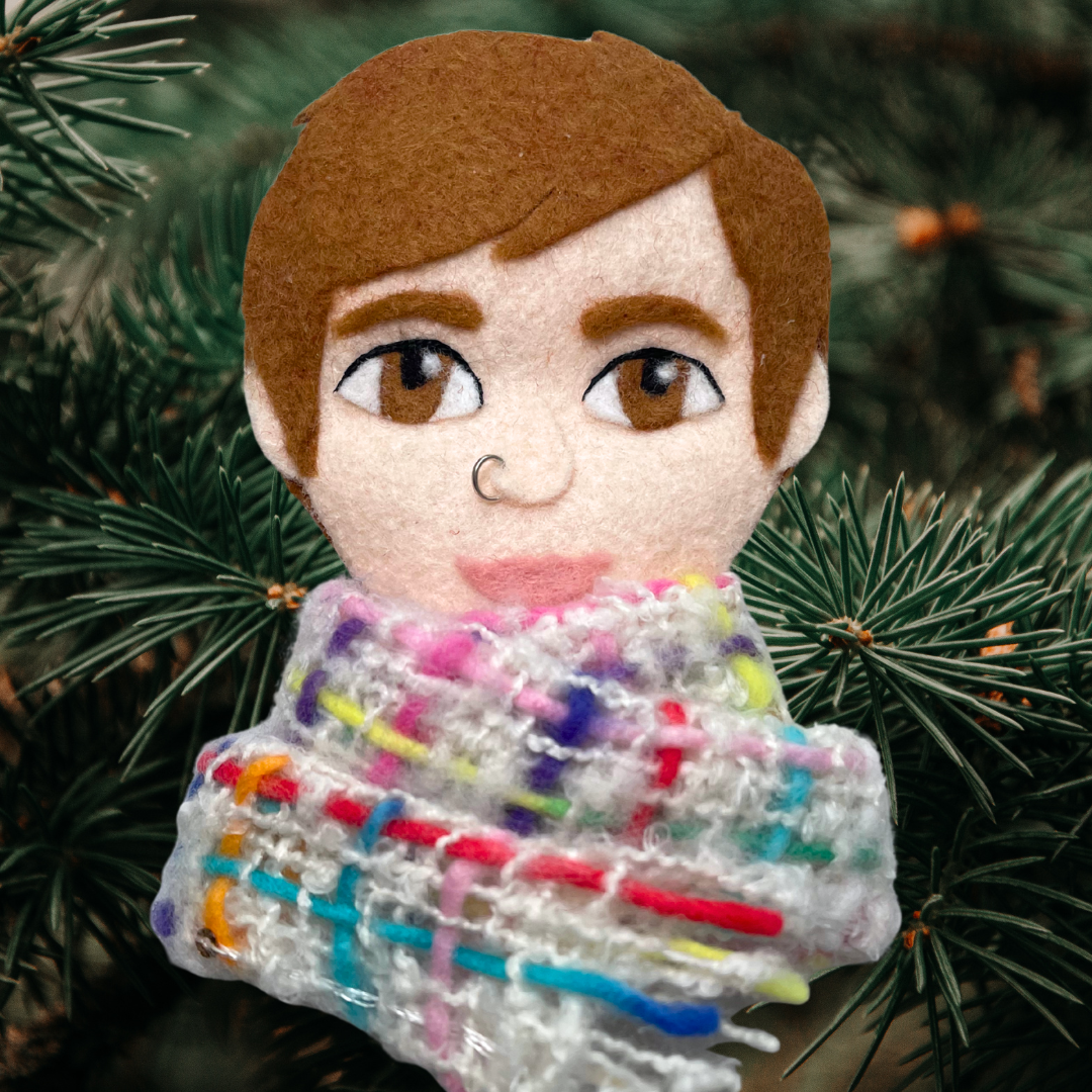 Custom Portrait Scarf Ornament
