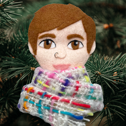 Custom Portrait Scarf Ornament