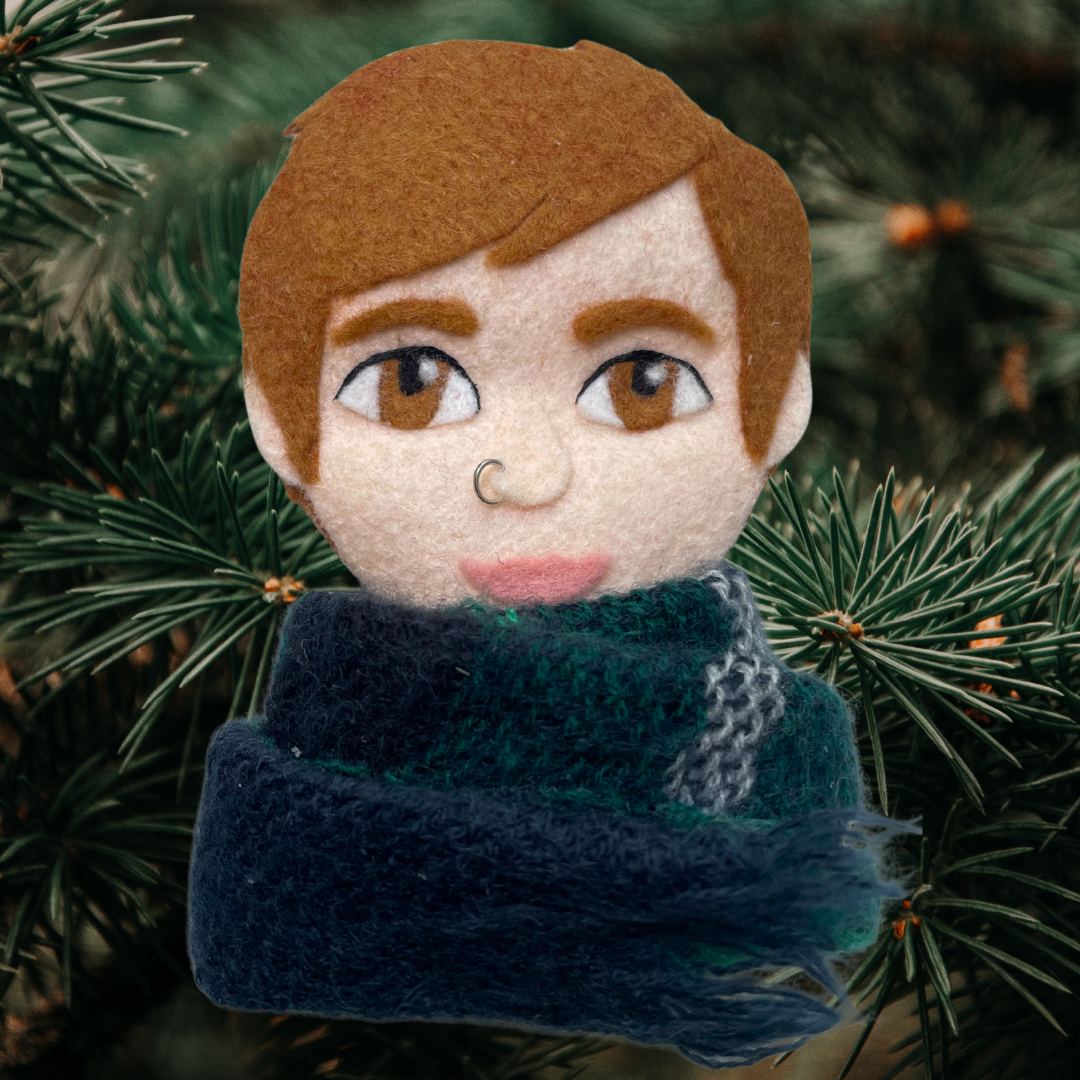 Custom Portrait Scarf Ornament