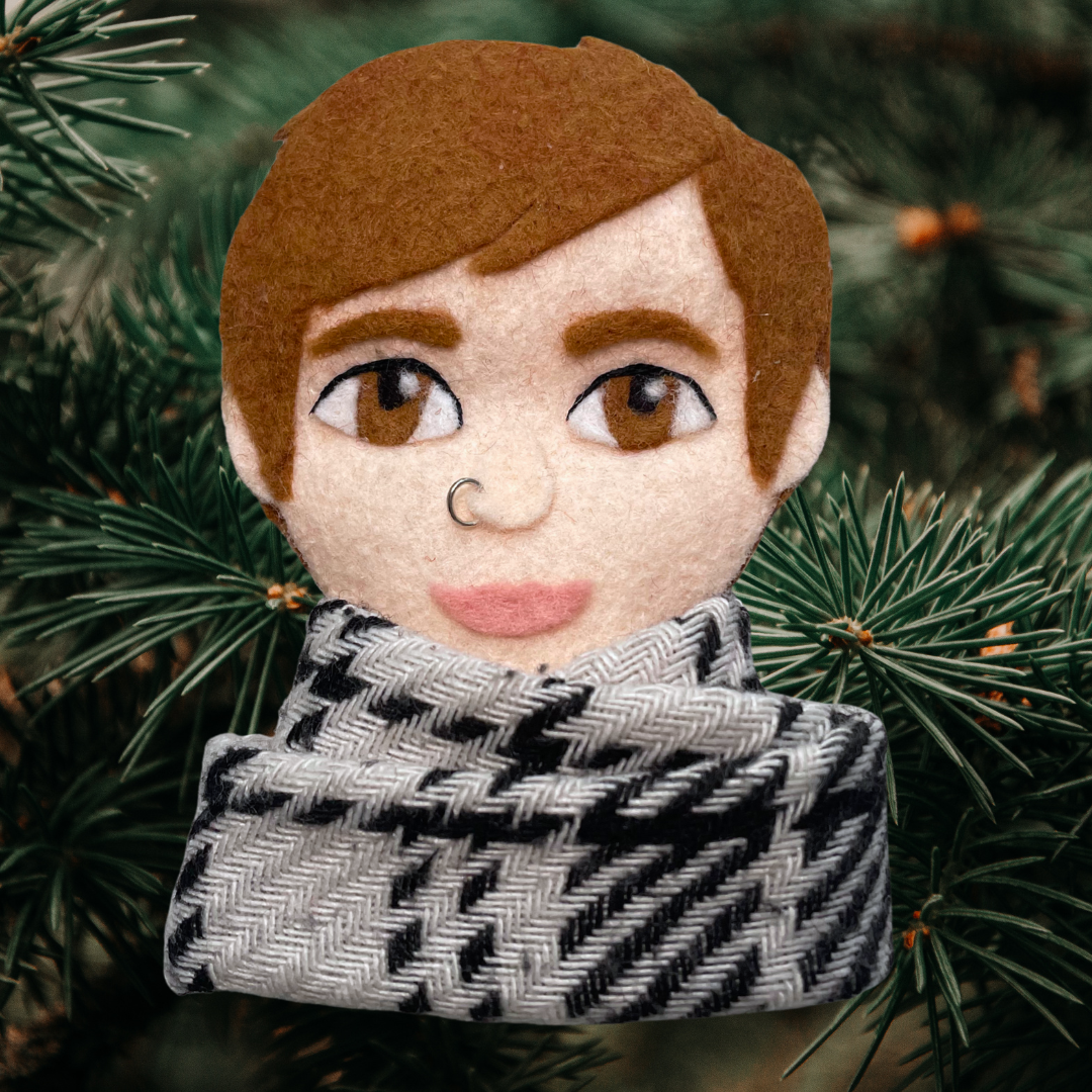 Custom Portrait Scarf Ornament