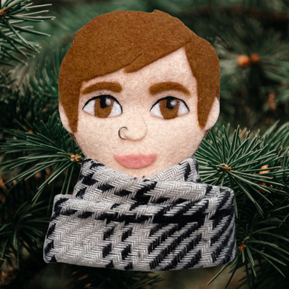 Custom Portrait Scarf Ornament