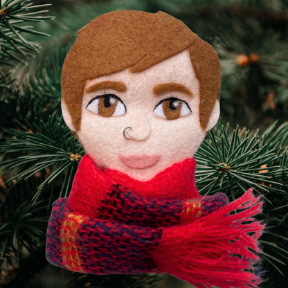 Custom Portrait Scarf Ornament