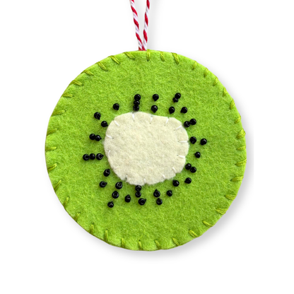Fruit Salad Beaded Felt Ornaments
