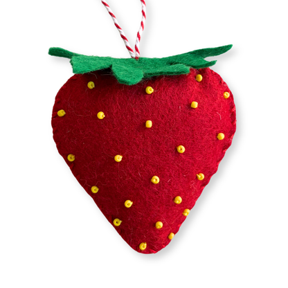 Fruit Salad Beaded Felt Ornaments