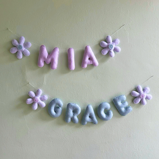 Custom Name Garland with Flowers