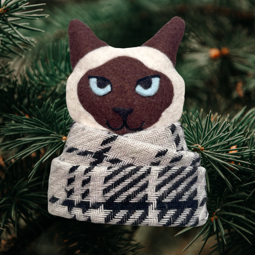 Custom Portrait Scarf Ornament
