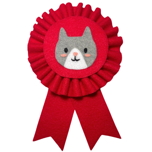 Animal Award Ribbon - Grey Cat