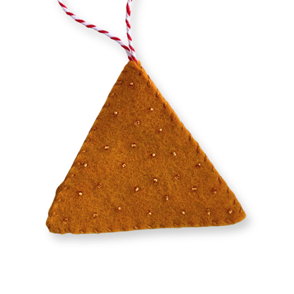 Salty Snacks Beaded Felt Ornaments