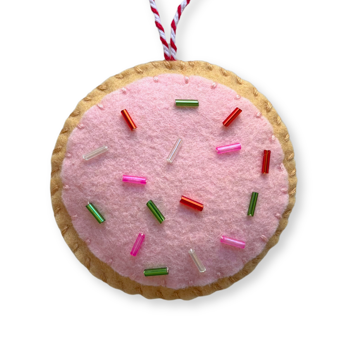 Holiday Cookies Beaded Felt Ornaments