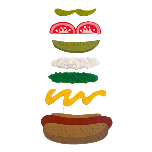 Chicago Dog - Felt Recipe Wall Hanging