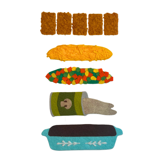 Tater Tot Hotdish - Felt Recipe Wall Hanging