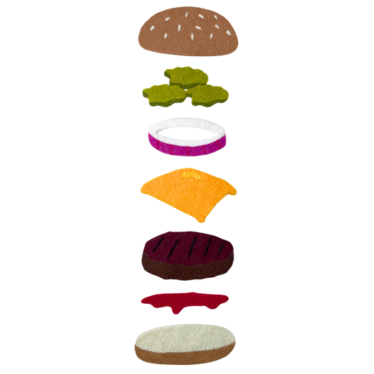 Cheeseburger - Felt Recipe Wall Hanging